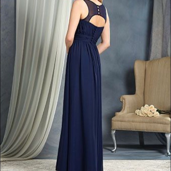 Alfred Angelo Navy Formal Gown Keyhole Back NWT - Picture 3 of 3